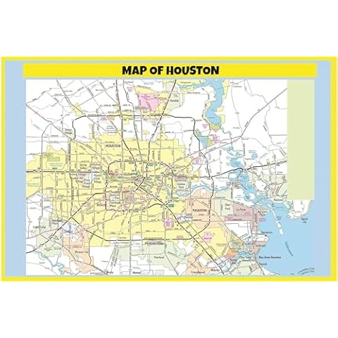 Home Comforts Houston Area Road Map - 20 Inch by 30 Inch Laminated Poster With Bright Colors And Vivid Imagery-Fits Perfectly In Many Attractive Frames,Multi Cover