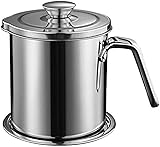 All-in-1 Cooking Bacon Oil Storage Jar with Mesh Strainer (1.6L)