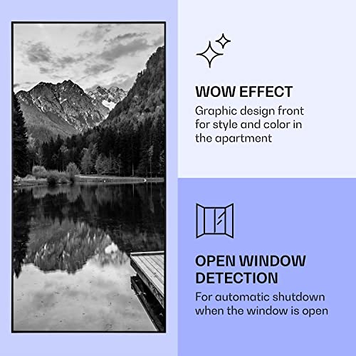 klarstein radiateur infrarouge mural intelligent, chauffage infrarouge 700w, panneau chauffant infrarouge, app mobile, radiateur electrique extra plat, salle de bain, sans co2, faible conso d'energie