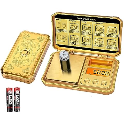 GRAM PRES Digital Pocket Gram Scale 300g x 0.01g Accuracy， Small Mini High Precision Gold Scale Digital Weight Grams and Oz for Jewelry,Diamond，Arrows, Powders and Medicine,with 50g Cal Weights Cover