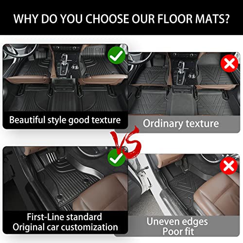 AOMSAZTO Car Floor Mats for Toyota Corolla Sedan 2020-2024,Heavy Duty TPE All Weather Automotive Floor Mats,1st & 2nd Row Full Set Rubber Floor Liners, Anti Skid Car Mats(not fit for hatchback)-Black