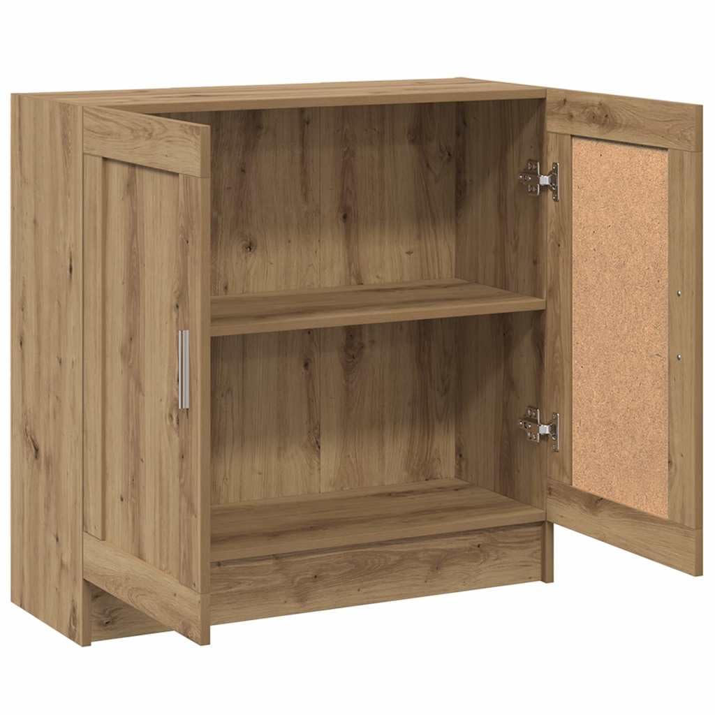 Bücherschrank Artisan-Eiche 82,5x30,5x80 cm, Holzwerkstoff, mit 2 Türen, vielseitige Regaleinheit für Bücher, DVDs, Wohnzimmer, Schlafzimmer