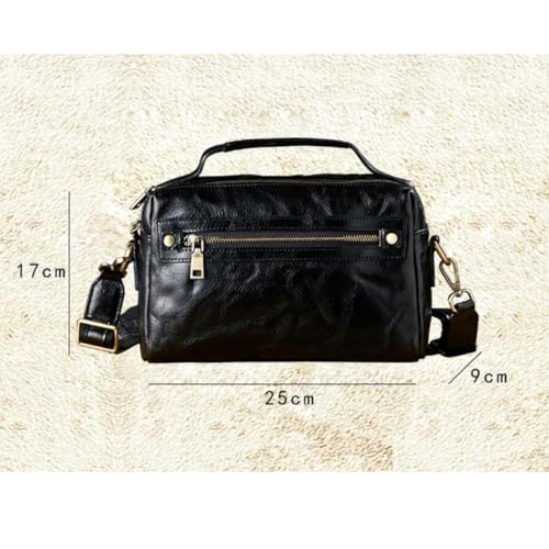 Mens Shoulder Bags Waist Packs Casual Daypacks Genuine Leather Crossbody Bags Messenger Bags Travel Bags Handbags(Black)3