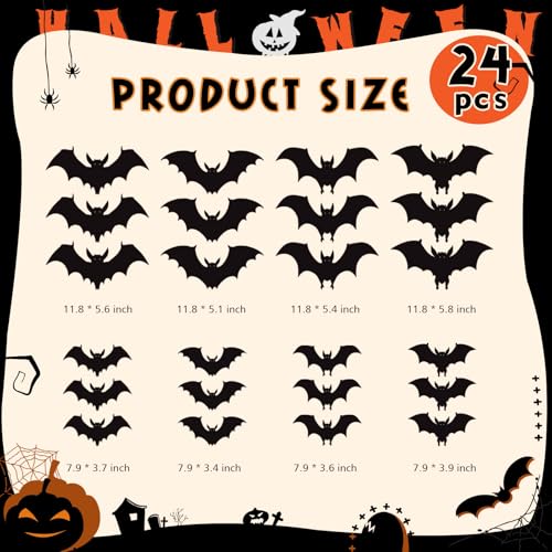 24 Pack Halloween Bats Decorations - image 5