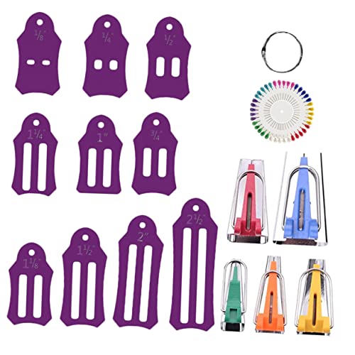 Gogogmee DIY Sewing Kit 16pc Bias Tape Makers Quilting Tools Perfect for Quilt Binding Seaming Fabric Tape