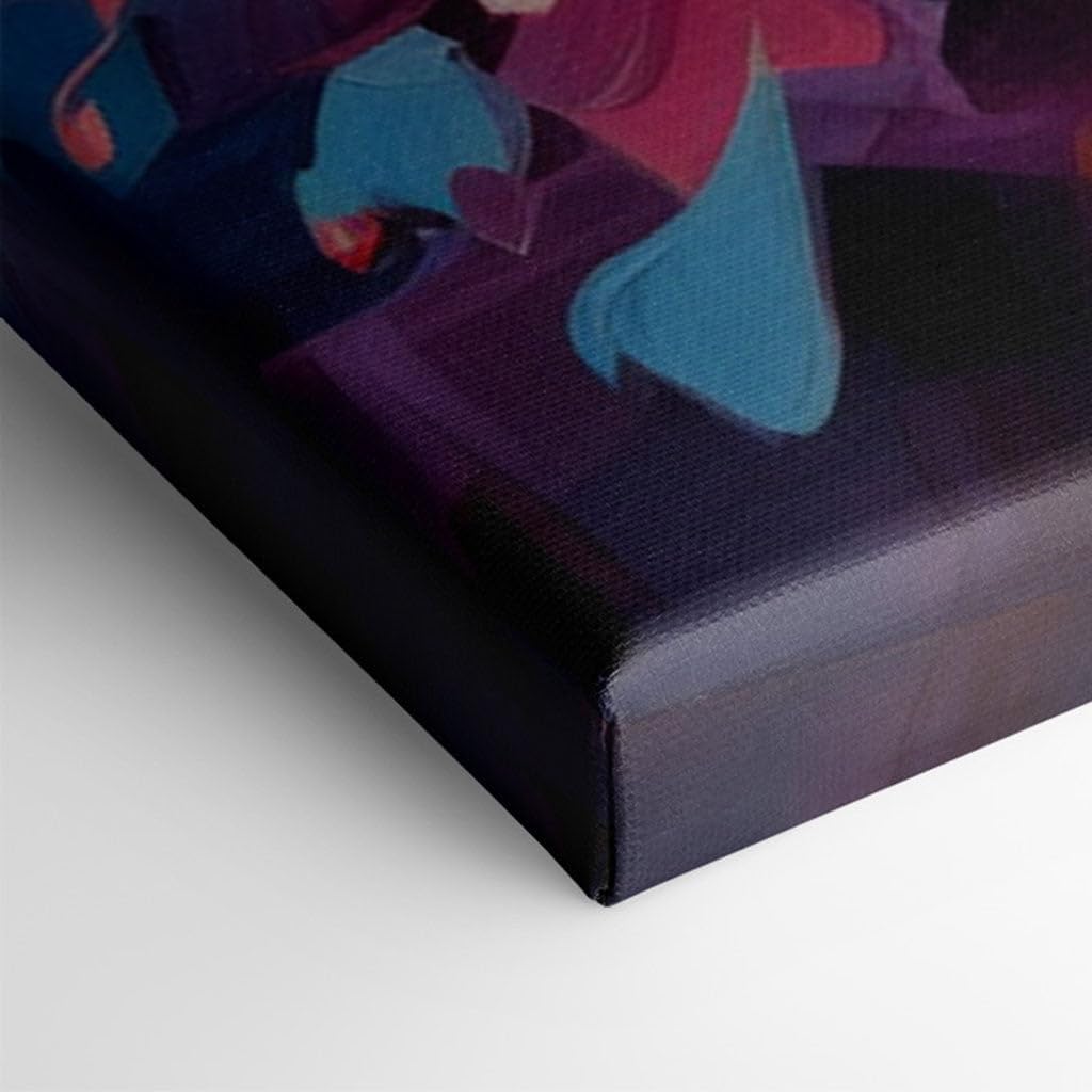 Canvas for Living room. Vibrant Hues of Passion: An Abstract Ode to Roses in Oil, 27 x 18 inch Canvas Wall Art - Contemporary Masterpieces - Modern Home Decor - 69x46 cm (27x18 inch)