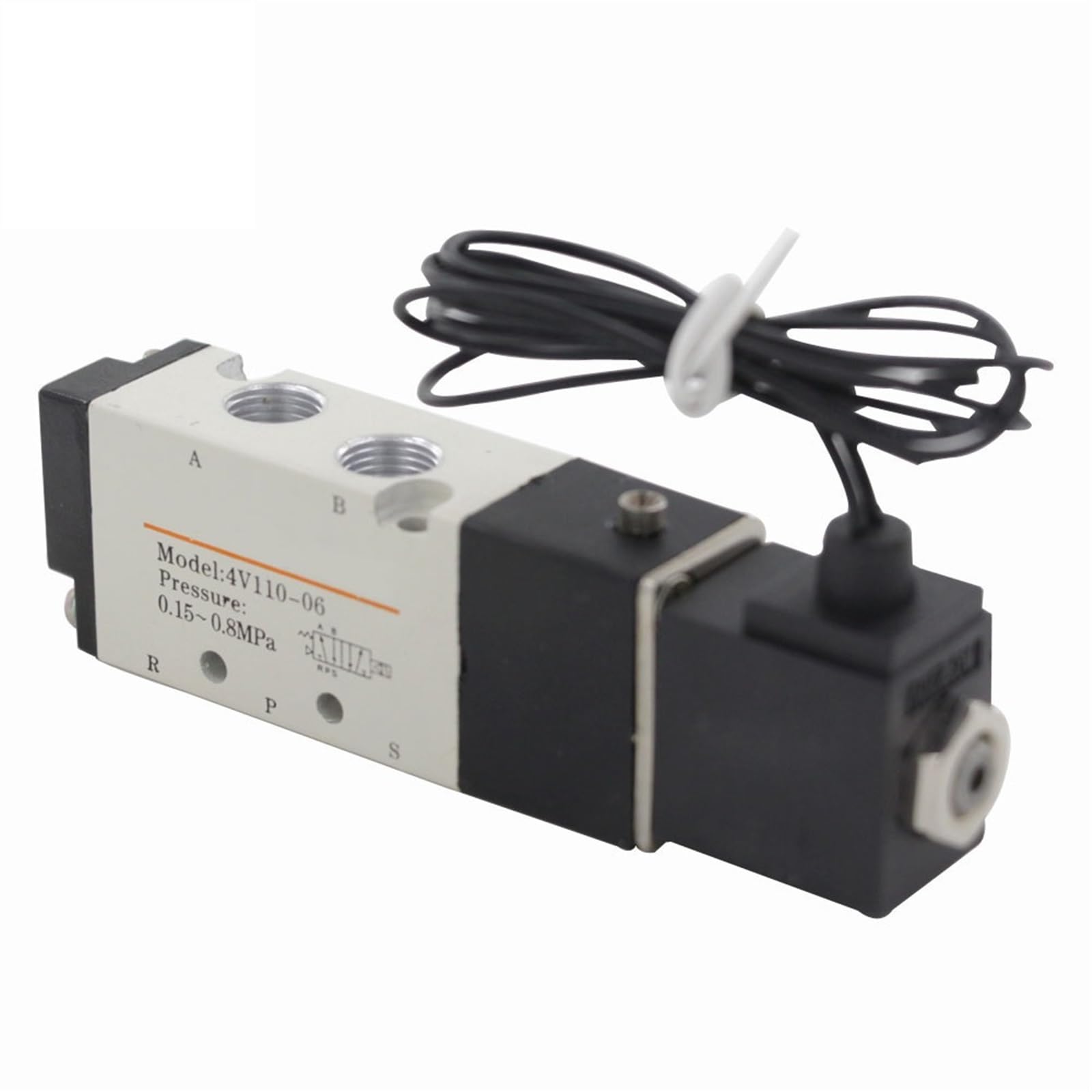 4V110-06 DC24V Válvula de aire PT 1/8"Válvula de control de solenoide Válvula neumática Válvula de solenoide de 5 puertos y 2 posiciones for sistemas de aire