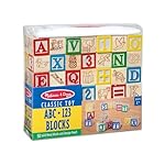 Melissa & Doug Deluxe Wooden ABC/123 1-Inch Blocks Set with Storage Pouch (50 pcs)