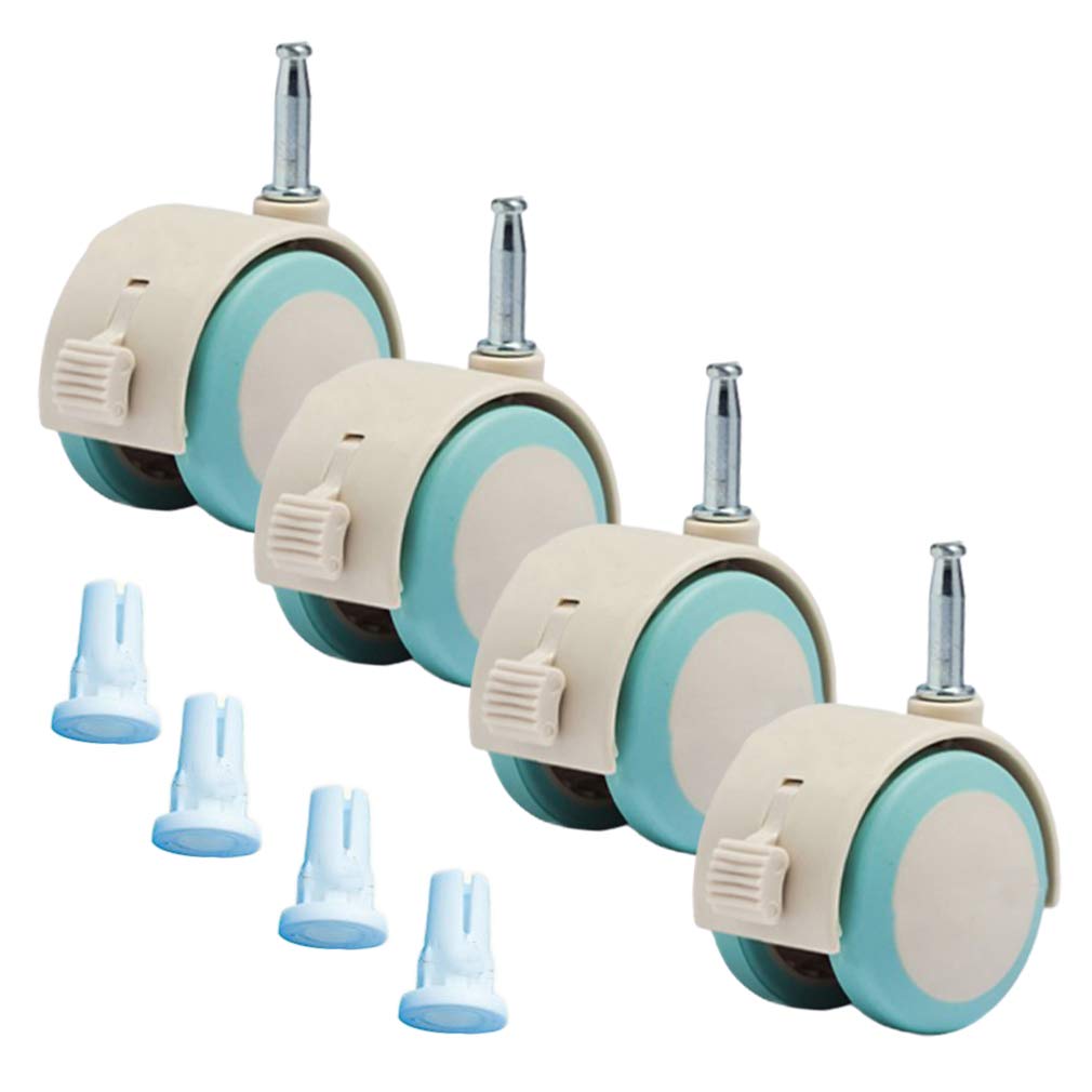 Roulettes pivotantes silencieuses en caoutchouc 2 pouces avec frein tige 6.7mm