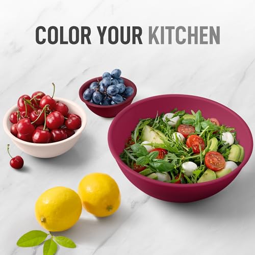 Zulay-Kitchen-12-Piece-Plastic-Mixing-Bowls-with-Lids-Set-Colorful-Mixing-Bowl-Set-for-Kitchen-Nesting-Bowls-with-Lids-Set-Microwave-and-Freezer-Safe-Red-Ombre Zulay Kitchen 12 Piece Plastic Mixing Bowls with Lids Set Colorful Mixing Bowl Set for Kitchen Nesting Bowls with Lids Set Microwave and Freezer Safe Red Ombre