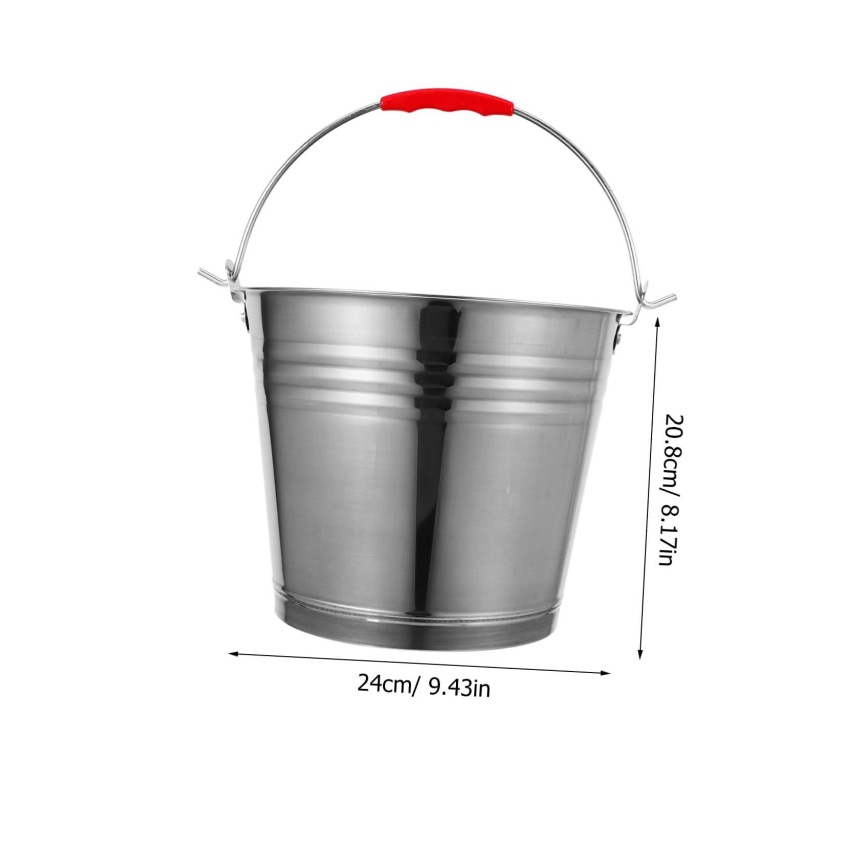 NULYLU Corrosion Resistance Metal Bucket Round Stainless Steel Water Bucket with Strong Handle