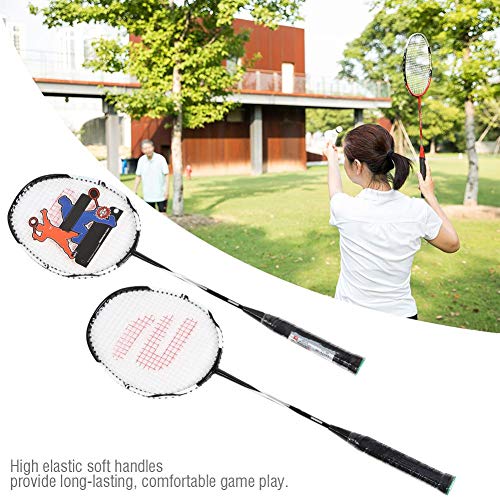 Estafa de bádminton 1 par, Raqueta de Entrenamiento de Raquetas de bádminton de Aluminio y Carbono con Bolsa de Transporte
