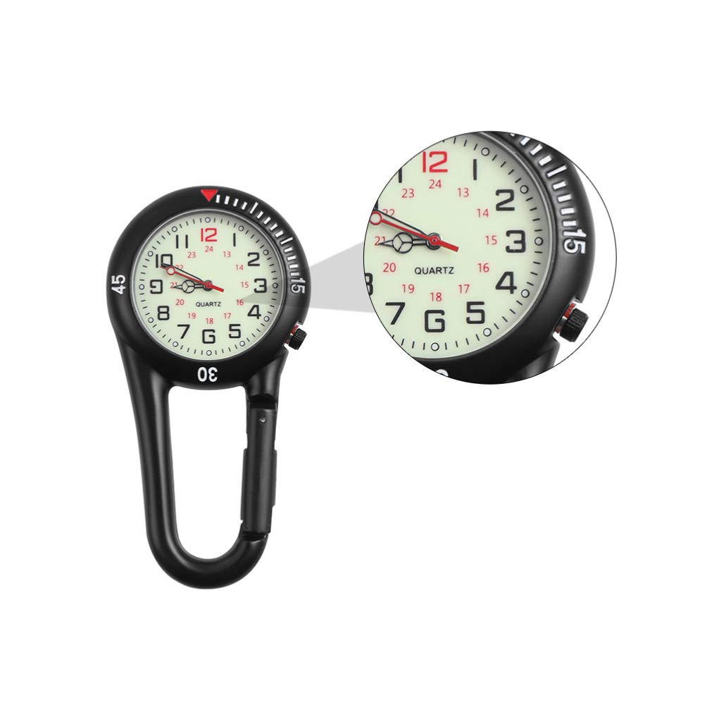 BESPORTBLE Digitale Karabineruhr: Taschenuhr Mit Karabiner Leuchtuhr Ansteckkarabiner-Taschenuhr Karabineruhr Unisex Zum Klettern 2 STK