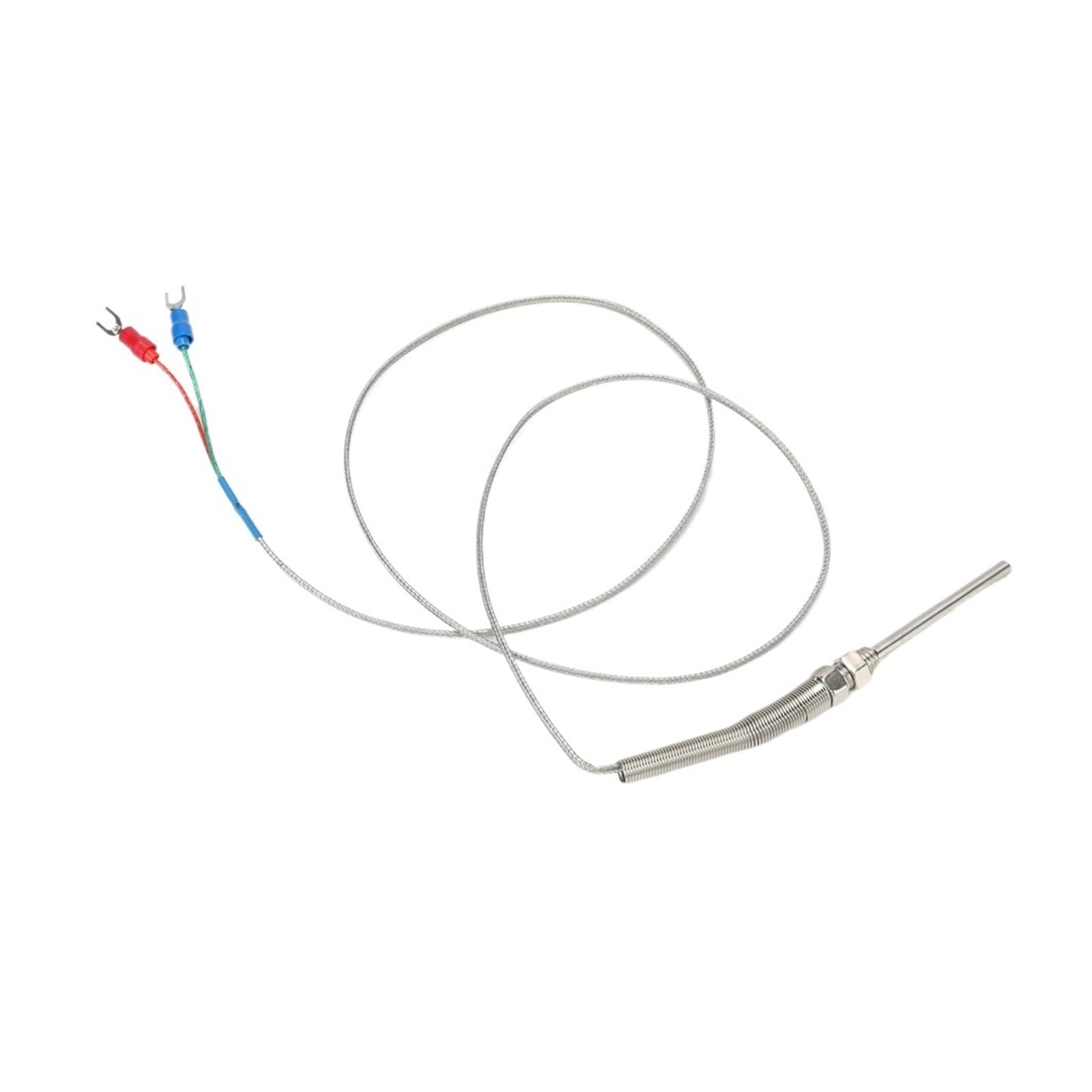 Sensor de Temperatura Tipo K Termopar Acero Inoxidable 0-800 ℃ Diámetro 5 mm Rosca M8 50 mm/100 mm/150 mm/200(1M Cable Length,200mm)