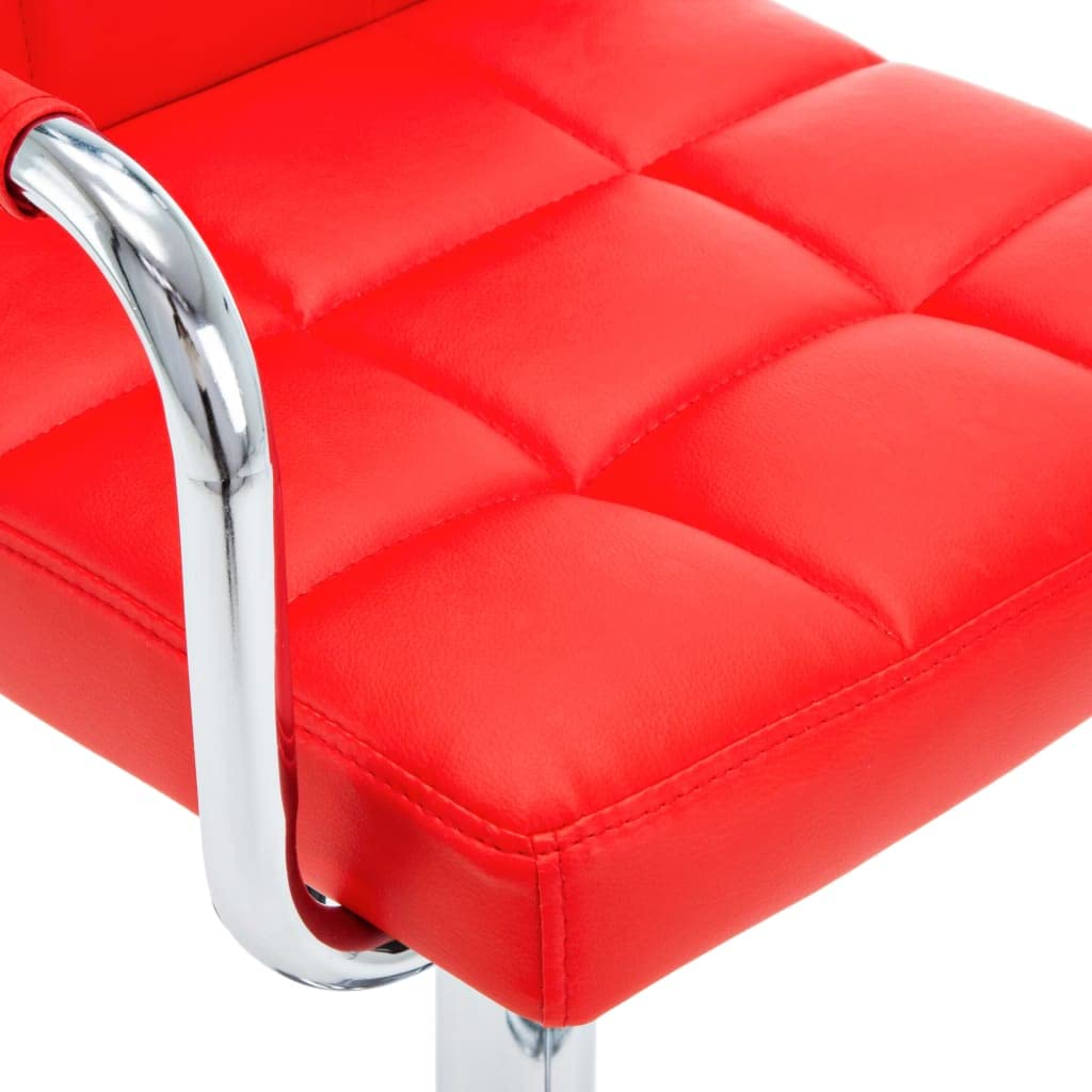 vidaXL Taburetes de Cocina 2 Unidades Cuero sintético Rojo