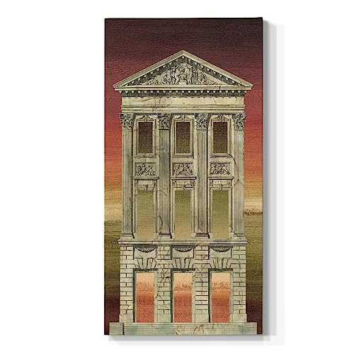 Renditions Gallery Canvas Historical Wall Art Paintings & Prints Vintage Architectural Design Modern Rustic Archival Canvas Wall Hanging Decorations for Bedroom Office Kitchen - 24"x48" LT517