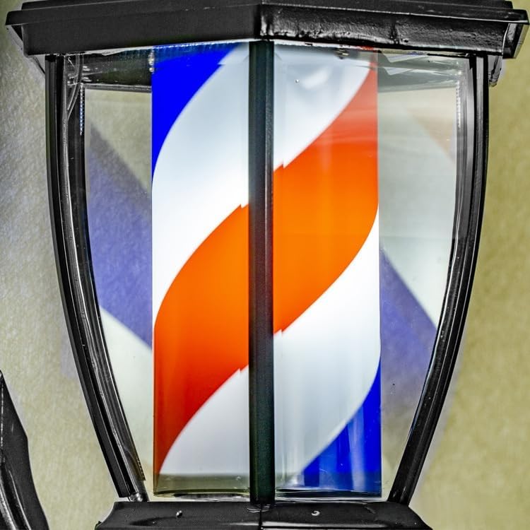 LED回転サインポール 壁掛け式 ヘアサロン用 スピニングストライプ