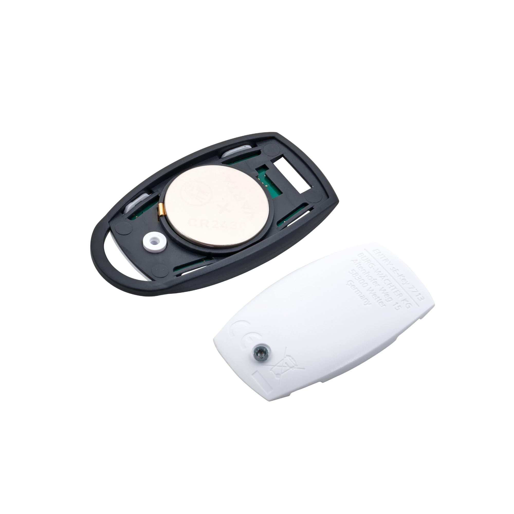 BURG-WÄCHTER Chiave radio elettronica per secuENTRY Home, transponder attivo per serrature elettroniche serie secuENTRY, ENTRY sE-Key 7713, bianco/nero
