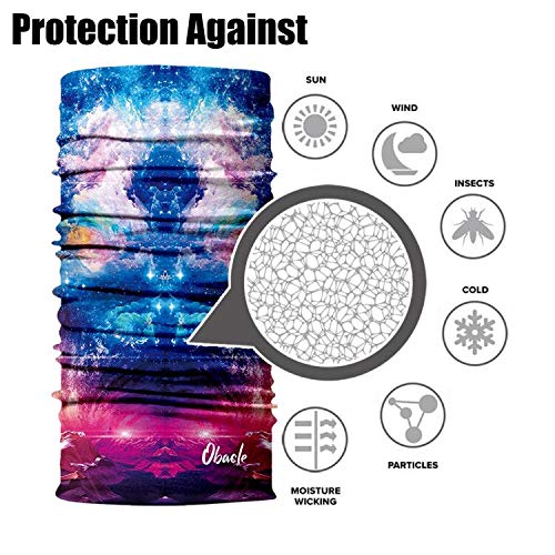 Obacle Seamless Bandana For Rave Face Mask Dust Wind Sun Protection Neck Gaiter Tube Mask Headwear Bandana For Women Festival Party Motorcycle Riding Fishing Outdoor (Multicolored Sky White Blue Pink) #TOP6