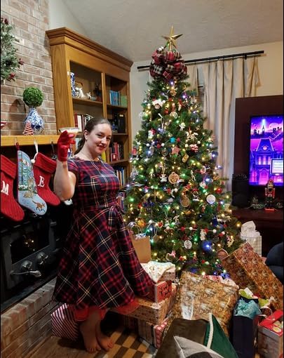 PUKAVT Women's 1950 Boatneck Cap Sleeve Vintage Swing Cocktail Party Dress with Pockets - Image 6