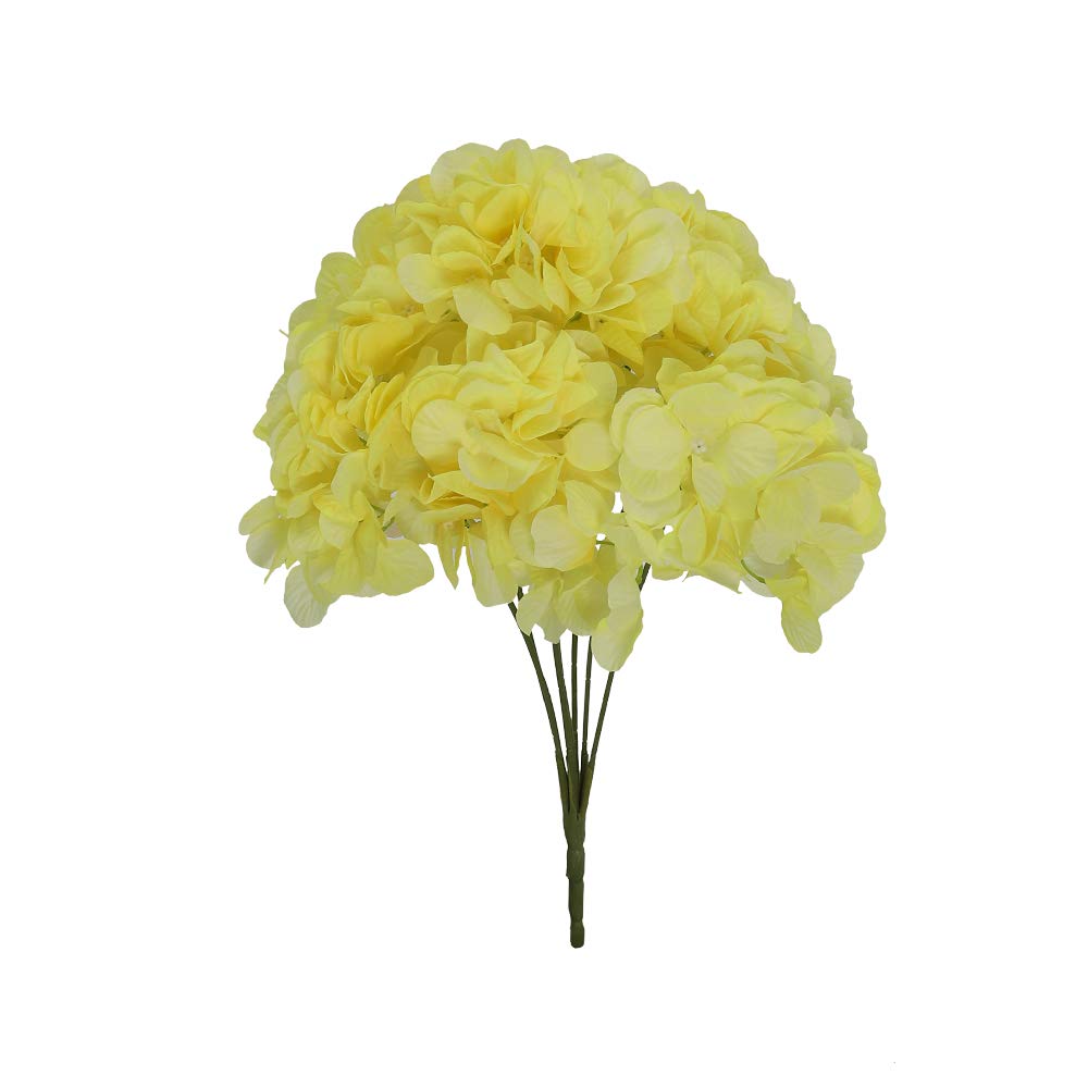 YataiArtificial Flowers Bouquet, Elegant Faux Silk Hydrangea Flowers, No Maintenance, Eco-Friendly Faux Flower, Allergy-Free Fake Flowers for Vase, Faux Floral Arrangement for Home Decor, Yellow