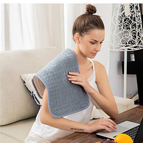 Diwenhouse Heating Pads for Back Pain Relief, Electric Neck Shoulders Heat Pad 3 Heat Settings Moist Therapeutic with 12/8/4/2H Auto Off (12