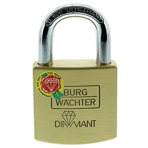 Burg-Wächter Vorhängeschloss, Diamant D 600 40 SB, inkl. 2 Schlüssel, Bügelstärke: 7,5 mm