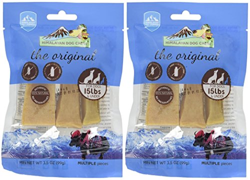 Himalayan Dog Chew 2 Pack of Dog Treats Made of Yak Milk, Small, 3.5-Ounce Per Pack