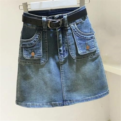 Women's Tight Solid Zipper High Waist Short Mini Denim Skirt2