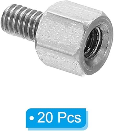 Miniatura 3 de PATIKIL M2.0.197x0.157 in+0.157 in - Separador hexagonal macho-hembra, paquete de 20 tornillos de separación de PCB de acero inoxidable para placas