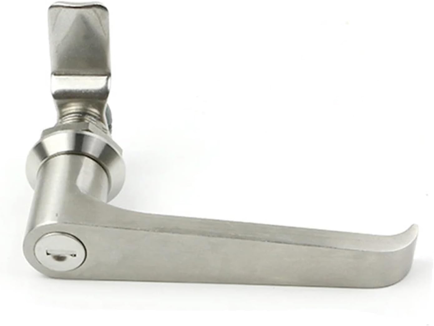 MS324 Handle Lock L-Type Handle Lock Long-Life Cabinet Door Lock 304 Stainless Steel Handle Lock Electric Cabinet Lock 1Pcs(with Lock Cylinder)