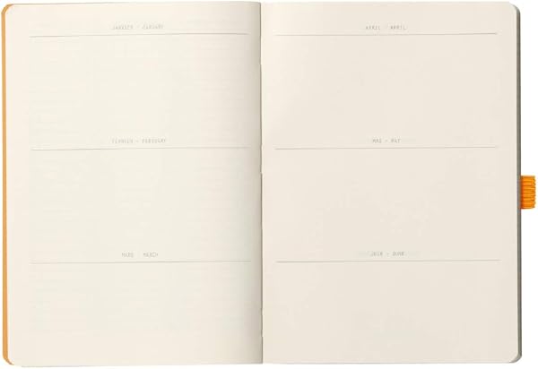 RHODIA 117762C - Carnet Souple Goalbook Noir - A5 14,8 x 21 cm - Petits Carreaux - 240 p - Papier Clairefontaine Ivoire 90 g/m² - 2 Rubans, Fermeture Élastique - Couverture Simili Cuir - 4