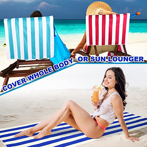 Redbaker 16 Packs Microfiber Beach Towel Oversized Beach Towel For Adults Quick Dry Beach Towels Absorbent Travel Swimming Towel (Stripes, 59 X 28 Inches) #TOP5
