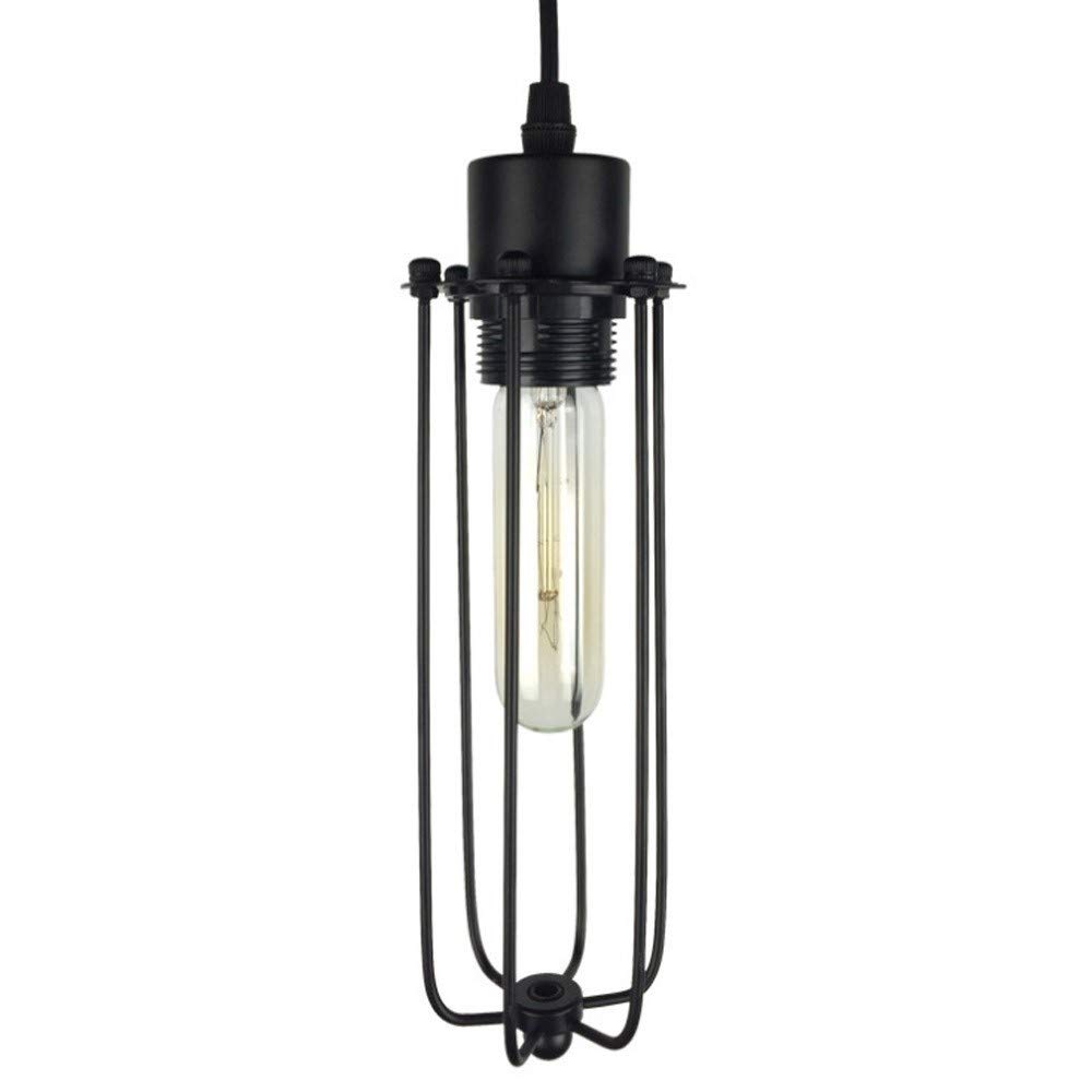 Suspension cage métallique noire fini les pièces sombres avec ce luminaire E27 rétro
