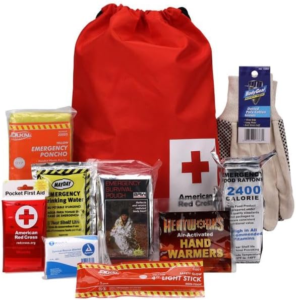 American Red Cross Producto con licencia oficial, kit de supervivencia de primeros auxilios para automóvil para invierno, 27 piezas de suministros