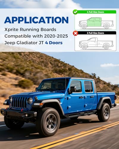 Estribos laterales Xprite para Jeep Gladiator JT 2020-2026 miniatura 2