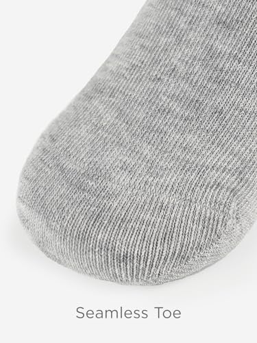 Image of COTTON DAY Unisex Kids Youth Boys Girls Soft Cotton School Crew Dress Socks Seamless Toe Black White Gray Navy 6 Pack