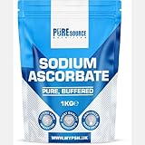Pure Source Nutrition Pure Sodium Ascorbate Food Buffered Vitamin C L Ascorbic Acid Powder Food Grade 1kg / 1000g Vegan Supplements
