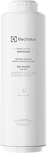 Electrolux PureEssence Eco 600GPD RO Reemplazo del filtro, filtro de ósmosis inversa certificado NSF, larga vida útil de 2 años, TDS de alta