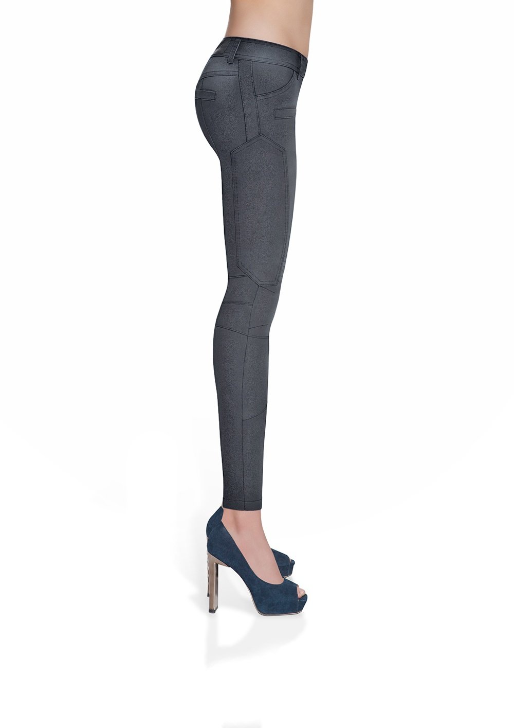 Unten blau Sexy Leggings Handmade Schwarz Größe L