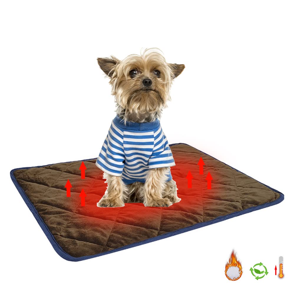 Cama Para Perros Alta Calidad, Alfombrilla Autocalentable Para Mascotas, Almohadillas Para Mascotas, Alfombrilla Térmica, Manta Cálida Para Invierno, Alfombra Suave Para Perros,Brown,115*72CM(0.52kg)