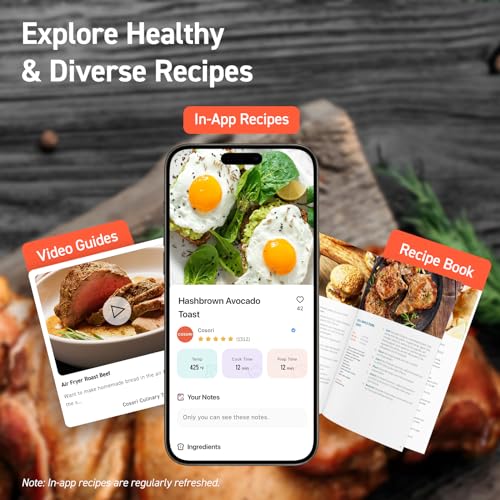 COSORI-Air-Fryer-TurboBlaze-6Qt-9-in-1-Airfryer-5-Speeds-Dry-Roast-Proof-15-MINS-In-App-Recipes-Compact-Quickly-Cook-95-Less-Oil-for-Healthy-Meals-Easy-Clean-Dark-Gray 51VR35+tDkL