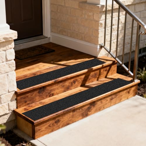 Image of Anti Slip Tape 4in x 35ft, Black 80 Grit Waterproof Non Skid Grip Tape Roll for Stairs, Steps, Ramps, Decks, Floors, Warehouses & Outdoor Use