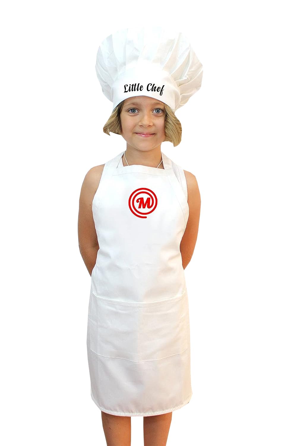 Style Secrets Baby Chef Polycotton Apron And Chef Cap Set For Photoshoots, Fun, Activity, Etc (2-5 Years) - White