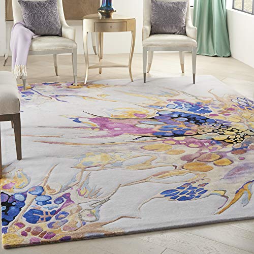Nourison Home Prismatic Abstract Grey Lilac Multi 7'9" x 9'9" Area -Rug, Easy -Cleaning, Non Shedding, Bed Room, Living Room, Dining Room, Kitchen (8x10)