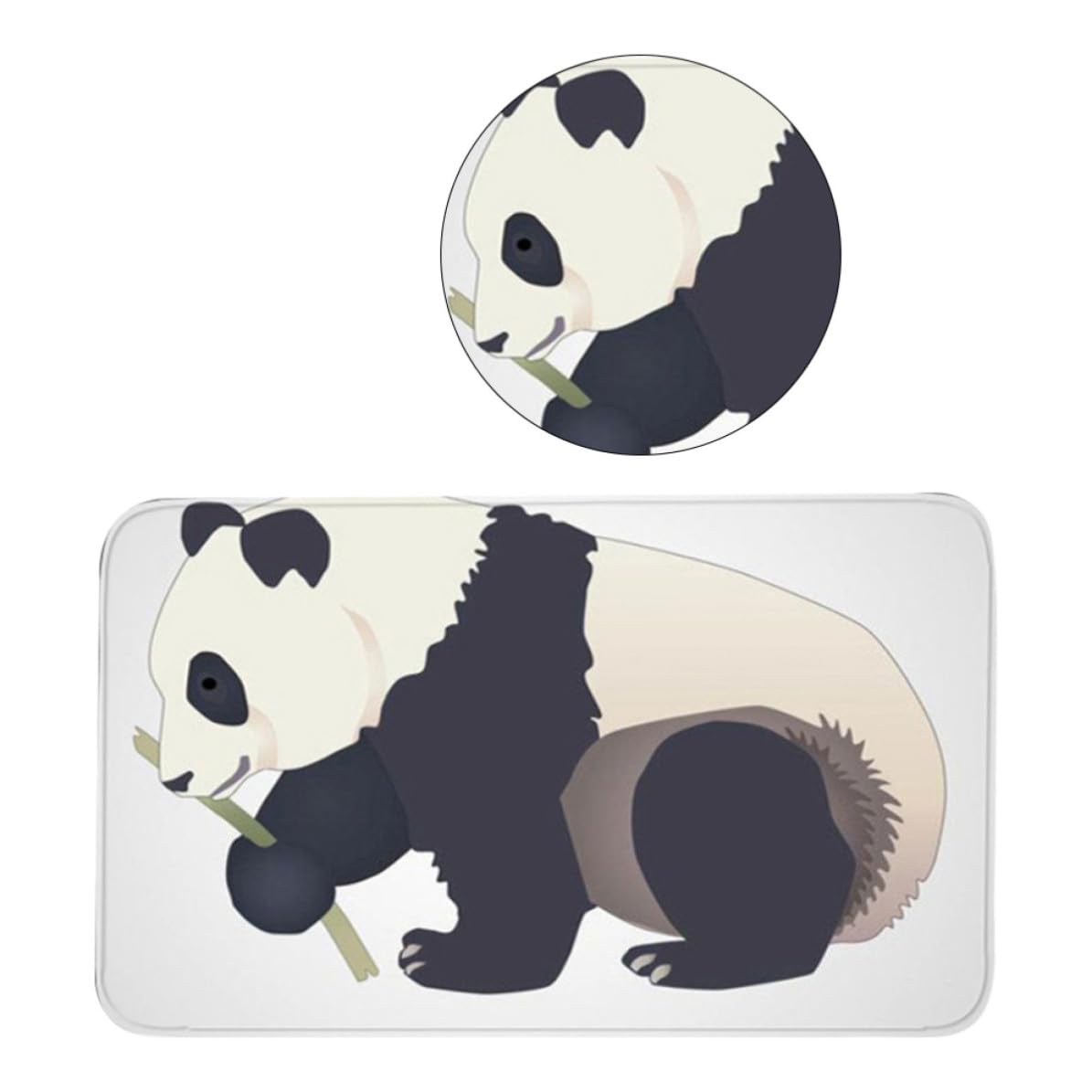 Alfombrillas de baño juego de 3 antideslizantes de poliéster de oso panda