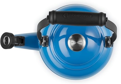 Miniatura 4 de Le Creuset Hervidor de té Demi esmaltado en acero con acabados metálicos, 1.25 cuartos de galón., Marsella