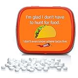 Hunt for Tacos Mints - I Don’t Know Where Tacos Live Design Mint Tin - Novelty Candy for women - Peppermint Breath Mints, Sugar-Free, 220 pieces