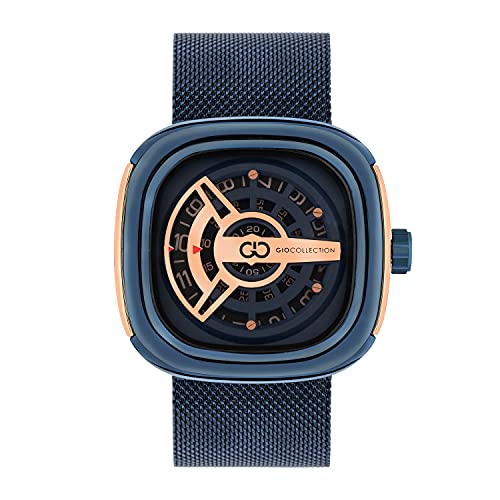 Gio Collection Analogue Men’s Watch (Blue Dial Colored Strap)