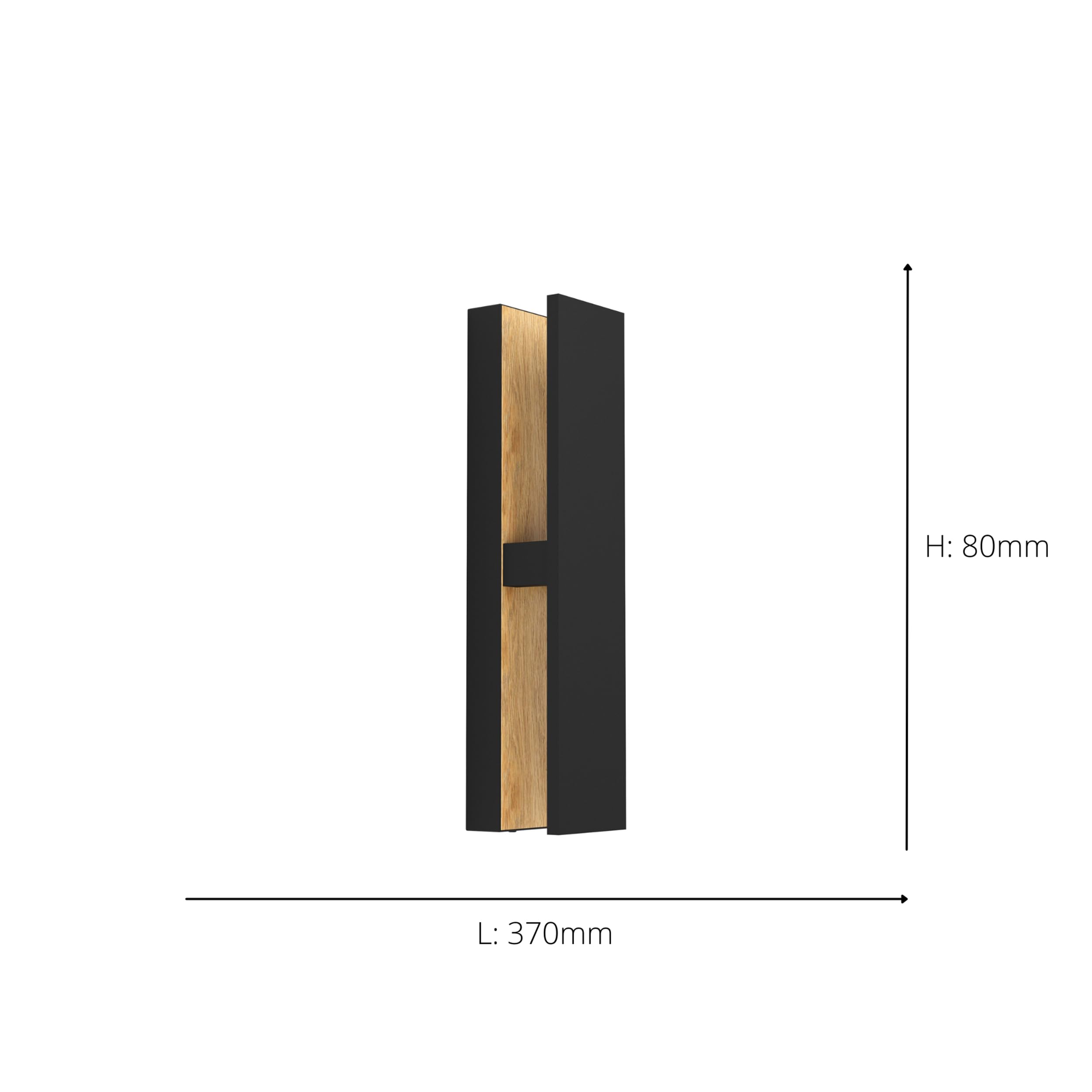 Eglo LED Outdoor wall spot Light Costorio, Outside wall lamp Made of Aluminium in Black and Wood Look, Porch Lighting, Warm White, IP44 - Image 3